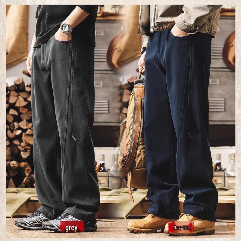 Pantaloni Cargo Dritti Stile Retrò Americano da Uomo Jieleinuo