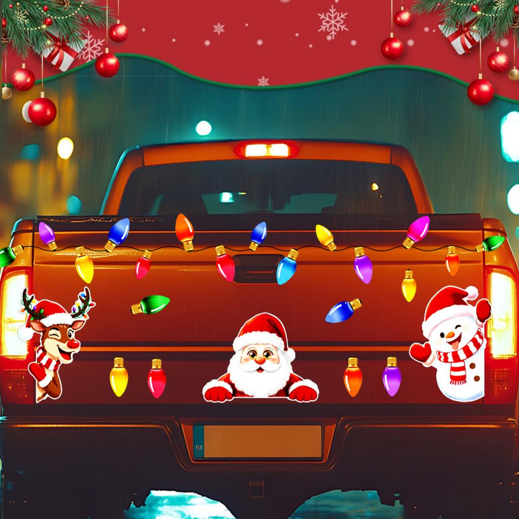 Weihnachts Reflektierendes Magnetisches Aufkleber-Set - Feiertags Glühbirnen-Magnete für Auto- und Kühlschrankdekoration