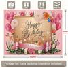 Love You Mom Birthday Party Tapestry, Pink Flower & Butterfly Photo Booth Decor