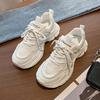 Women's Mesh Breathable Sports Shoes Spring New Thick Soled Lace Up Casual Shoes Fashionable and Lightweight Sports Shoes