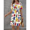 Summer T-shirt Dress Women Retro 3d Print Mini Dresses Comfortable Plus Size 8XL Beach Casual Breathable Soft Dress