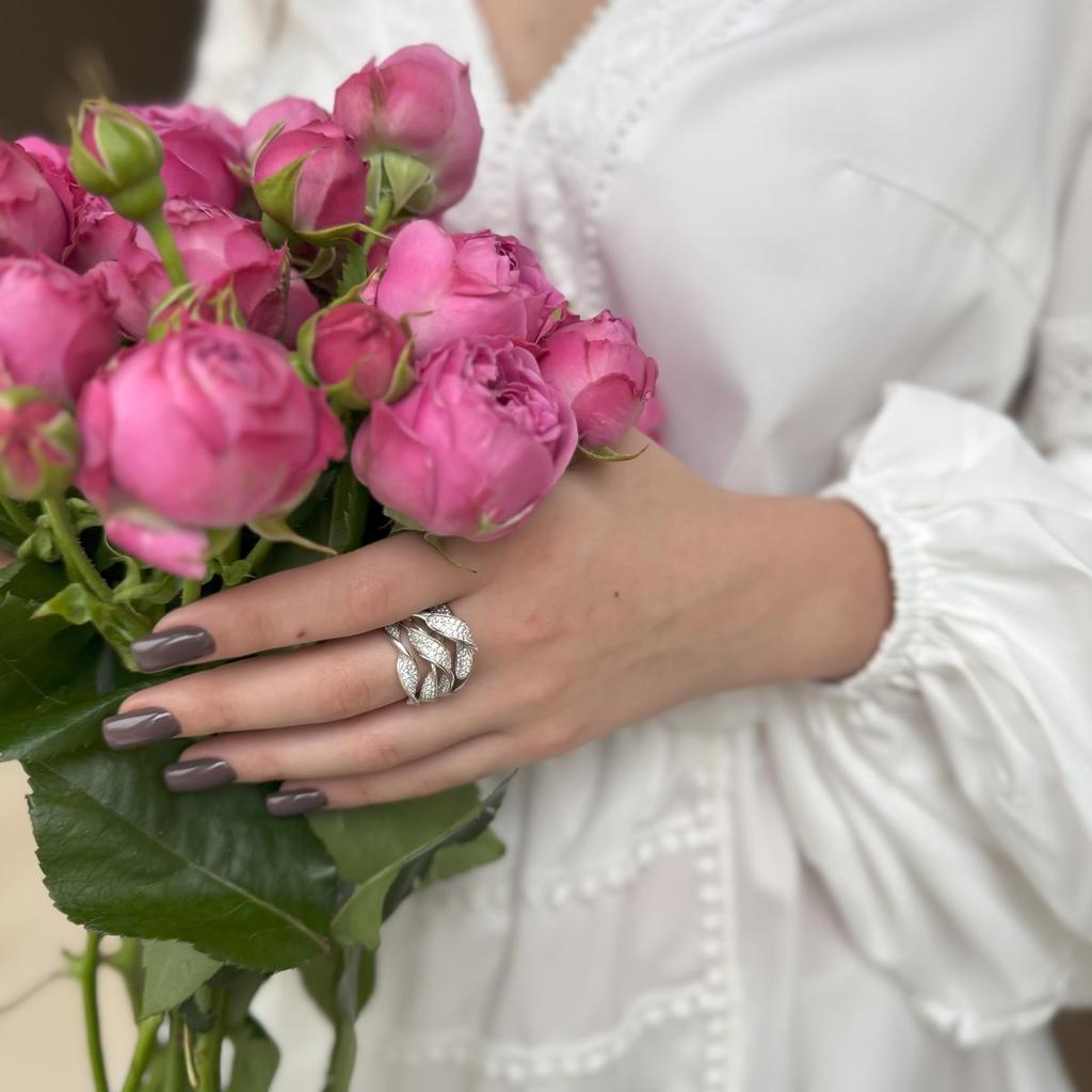 Bague en argent avec oxyde de zirconium, émail, poids du produit 9,85 g (2175254)