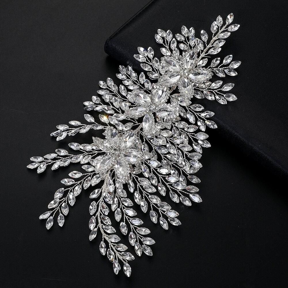 Handmade Wedding Headband Elegant Rhinestone Headpieces  Wedding Party Hair Accessories серебряный