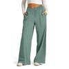 Pantaloni Casual a Gamba Larga con Coulisse in Vita Media Monocolore Moda Donna Autunno Inverno Dritti Taglie Forti Pantaloni Eleganti Tasca Pantaloni Larghi Capri 25187