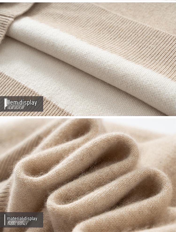 Men's Autumn/Winter Thickened Cashmere Knit Half-High Neck Sweater - Business Casual, Loose Fit, Plus Size