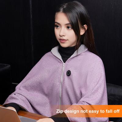 Electric Heated Shawl Blanket Adjustable Temperature Control Rapid Heating Technology Zipper Design USB Heated Blanket Shawl