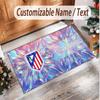 Personalisierter Kristall-Samt-Teppich Atletico Madrid FC Muster Rutschfester Bodenläufer