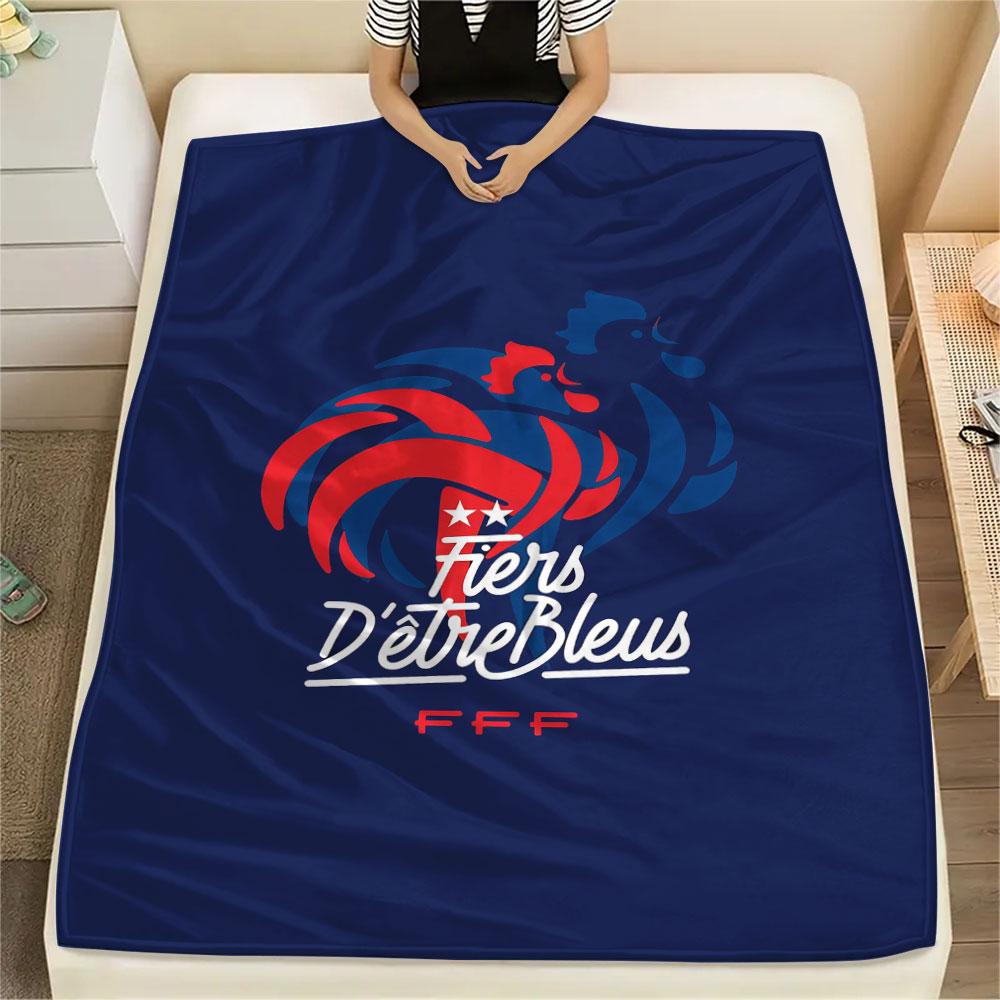 1PC France National Football Team Patterned Flannel Blanket Suitable For All Seasons for Home Decor Warmth and Comfort Gifts Holiday Present