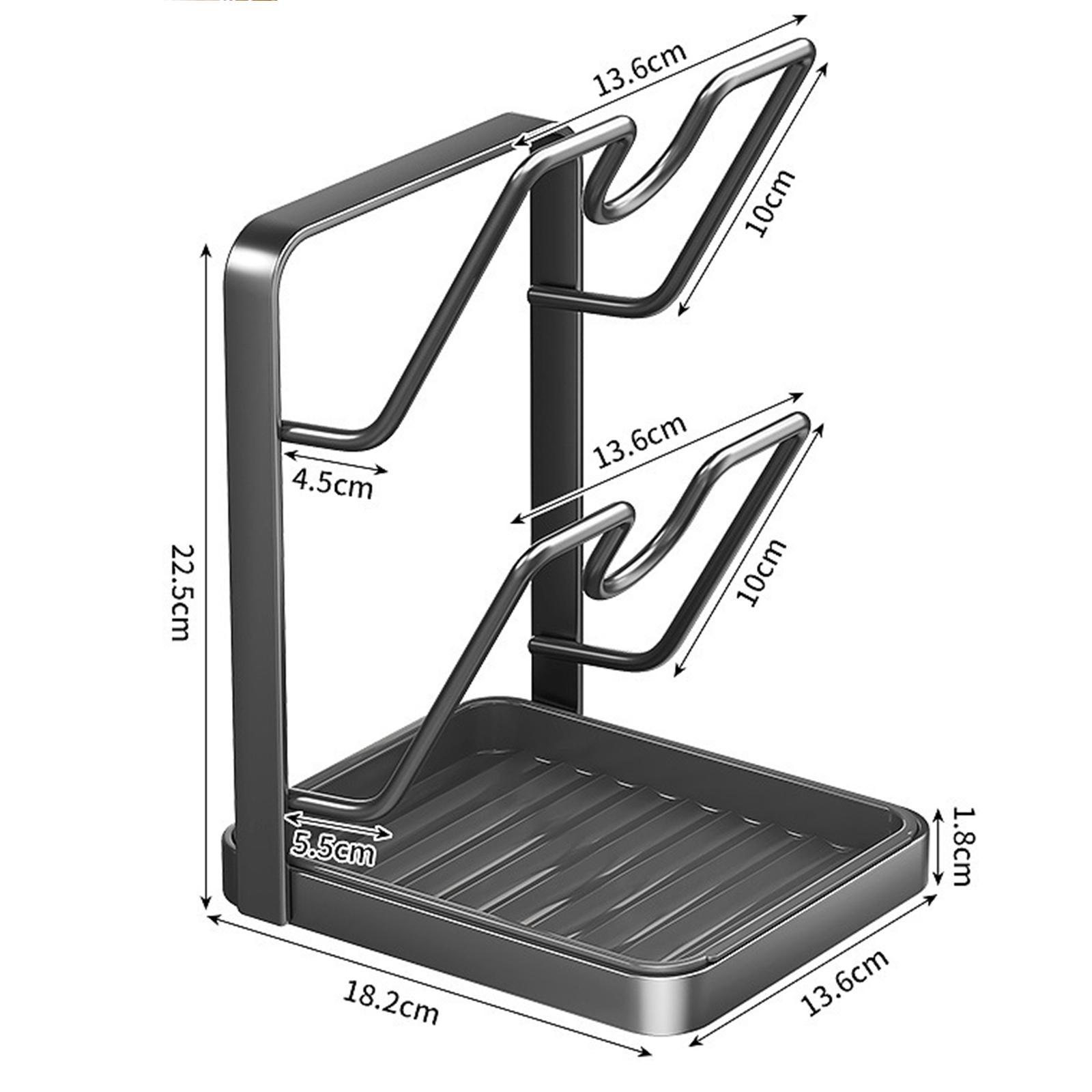 Pot Lid Holder Pot Lid Organizer Spoon Rest Rag Bracket For Kitchen Tools Countertop Pot Lid Rack with Tray Kitchen Accessories 3270₽