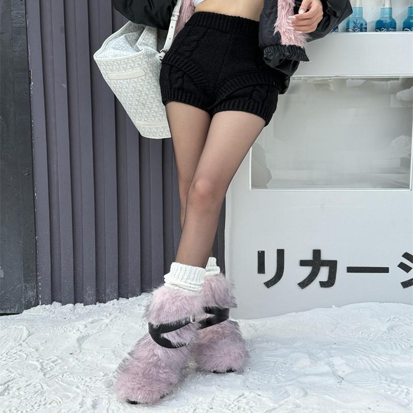 Fluffy Snow Boots Winter Women's 2025 New Thick-soled Non-slip Fluffy Cotton Shoes Medium Boots