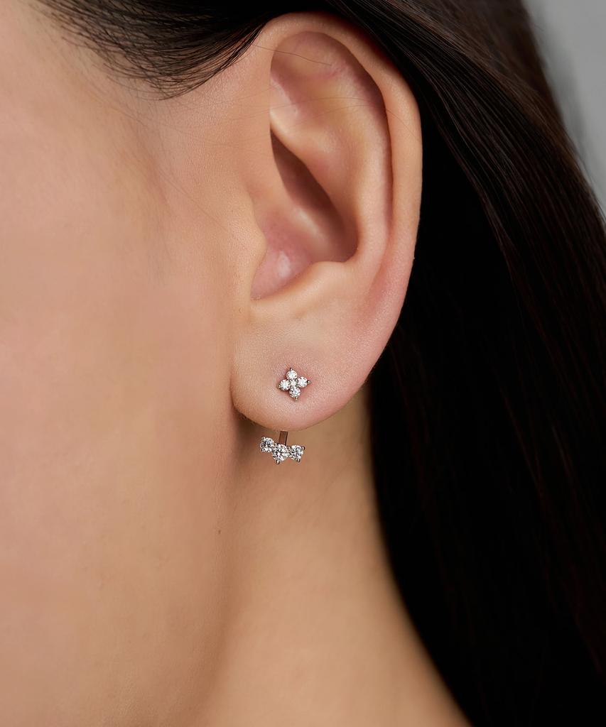Lloyd Silver 925 Layered Two-Way Pin Earrings Lles26204S