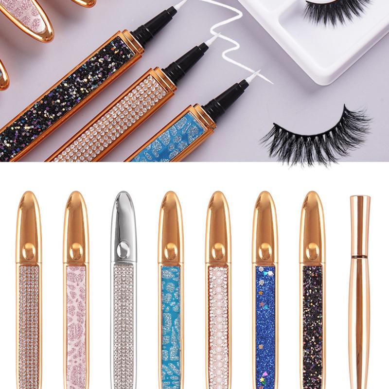 5 Colors 2 IN 1Self-adhesive Eyeliner Pen For False Eyelashes Glue-free Magnetic-free Waterproof No Blooming Eye Liner Pencil