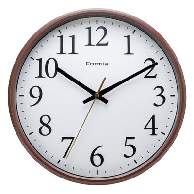 Formia Wall Clock, Easy To Read, Simple, Children, Quiet, Continuous Second Hand, Analog, Hodogaya Electronic Sales, Brown HWC-015W-BR
