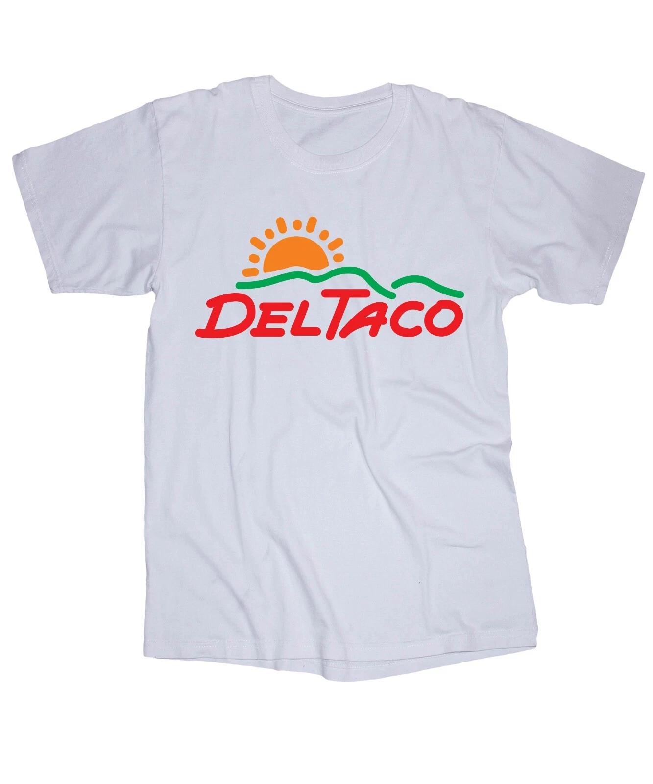 Del Taco logo white T-shirt Fast food Resturant 3XL