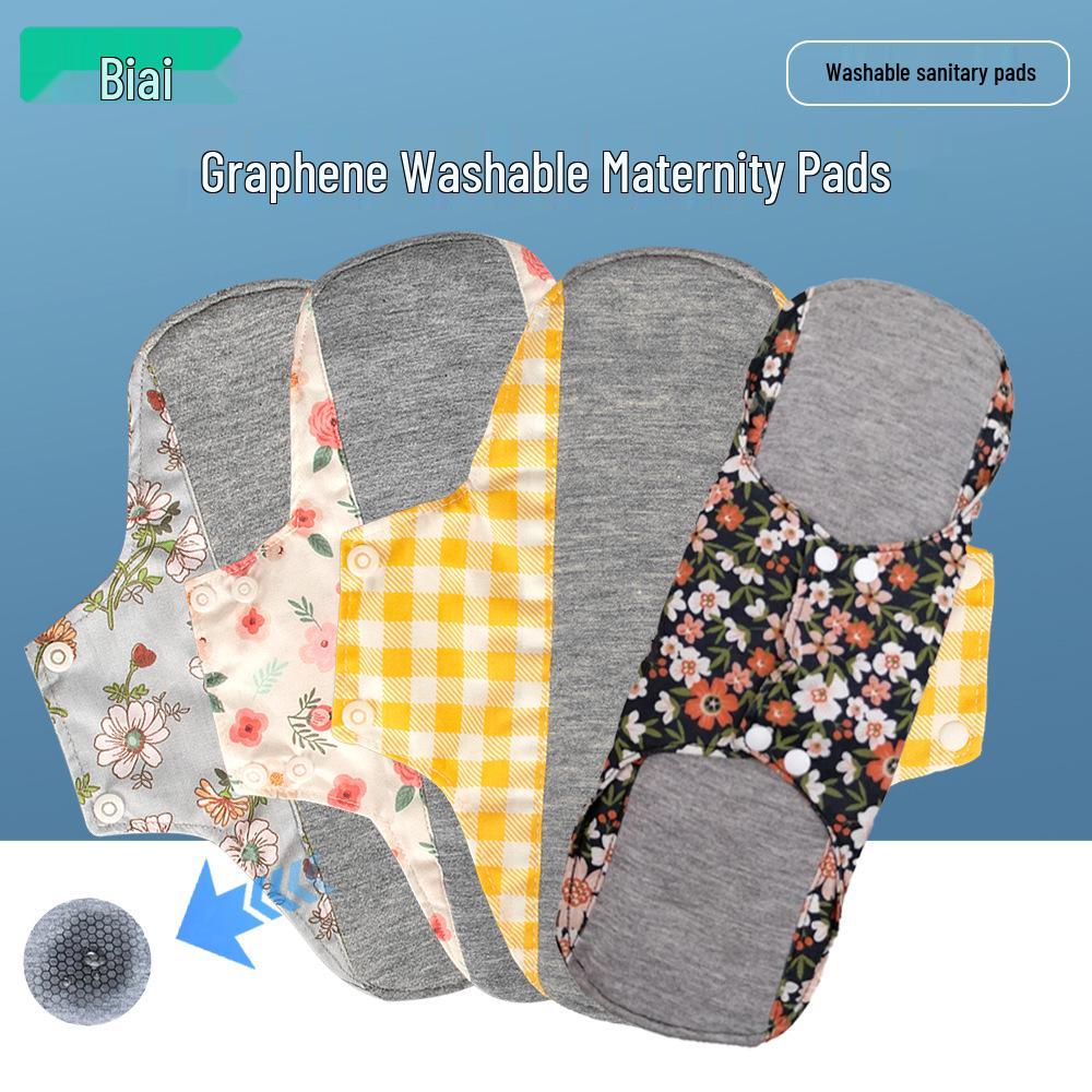 New 23cm Washable Graphene Cotton Antibacterial Reusable Menstrual Pads