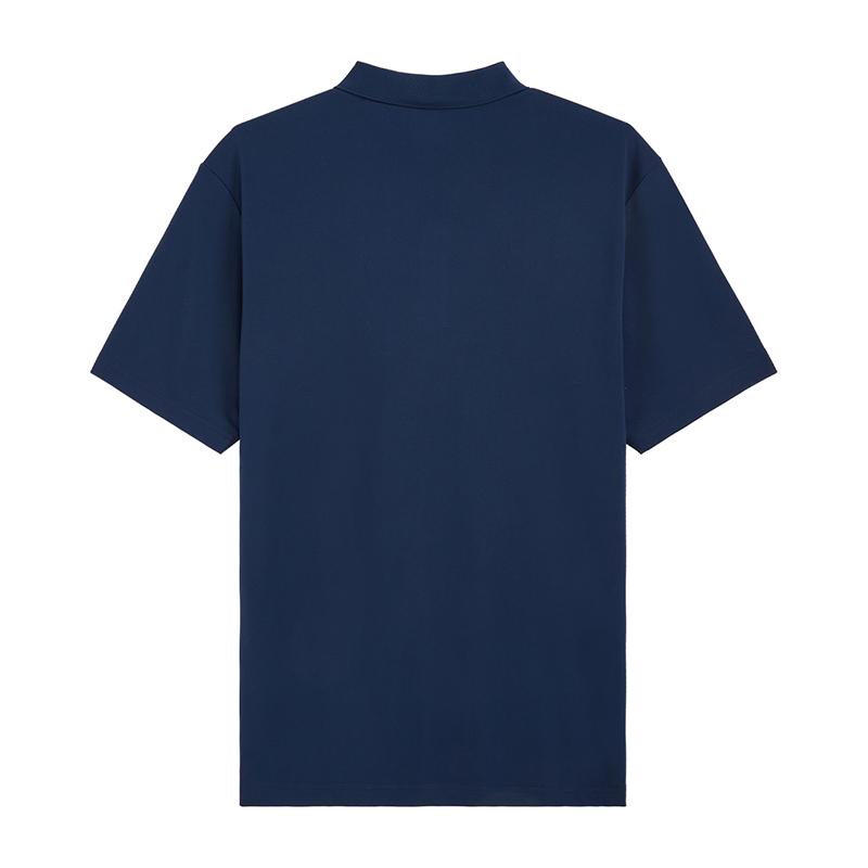 Li-Ning Fashion Simple Solid Color Letter Logo Casual Breathable Comfortable Sports Polo Shirt Unisex tops Guangdong-Blue APLU803-3