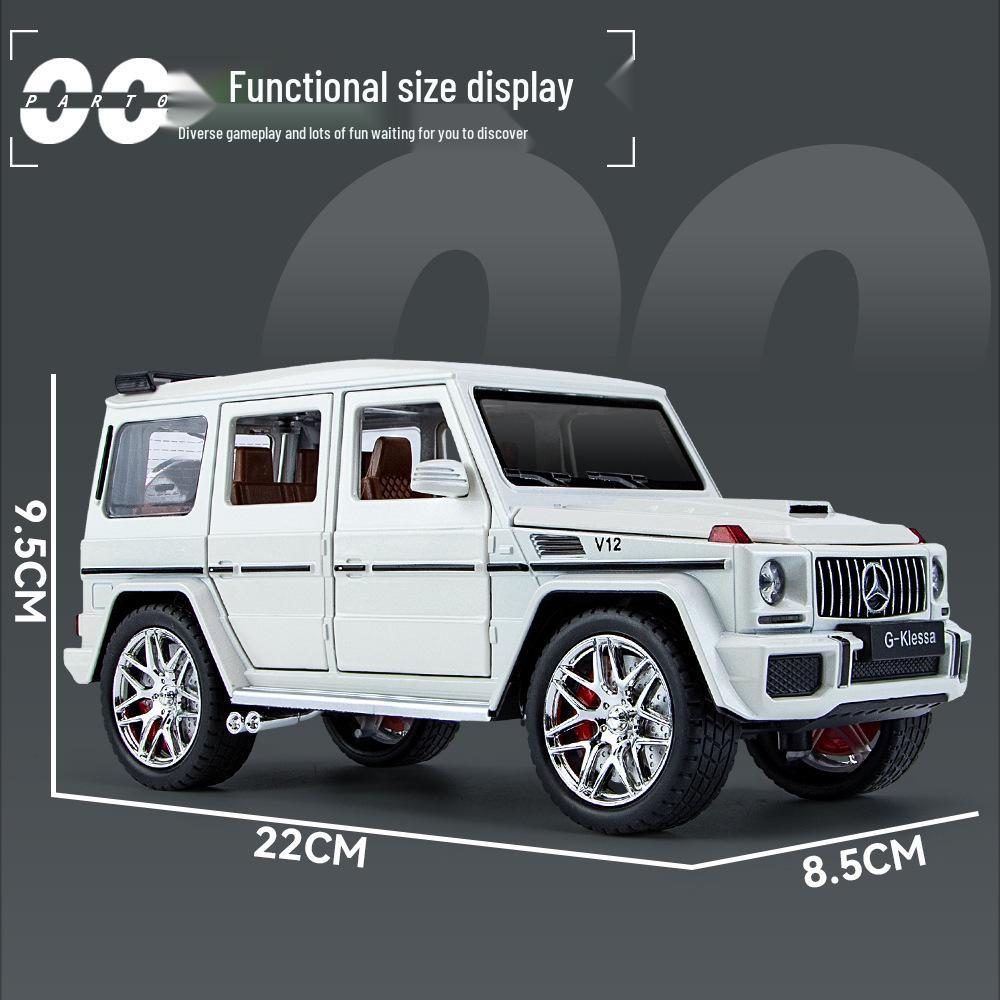 1:24 G63 Alloy Off-Road Toy Car, Six-Doors Open, Light & Sound, Pull-Back Action for Kids