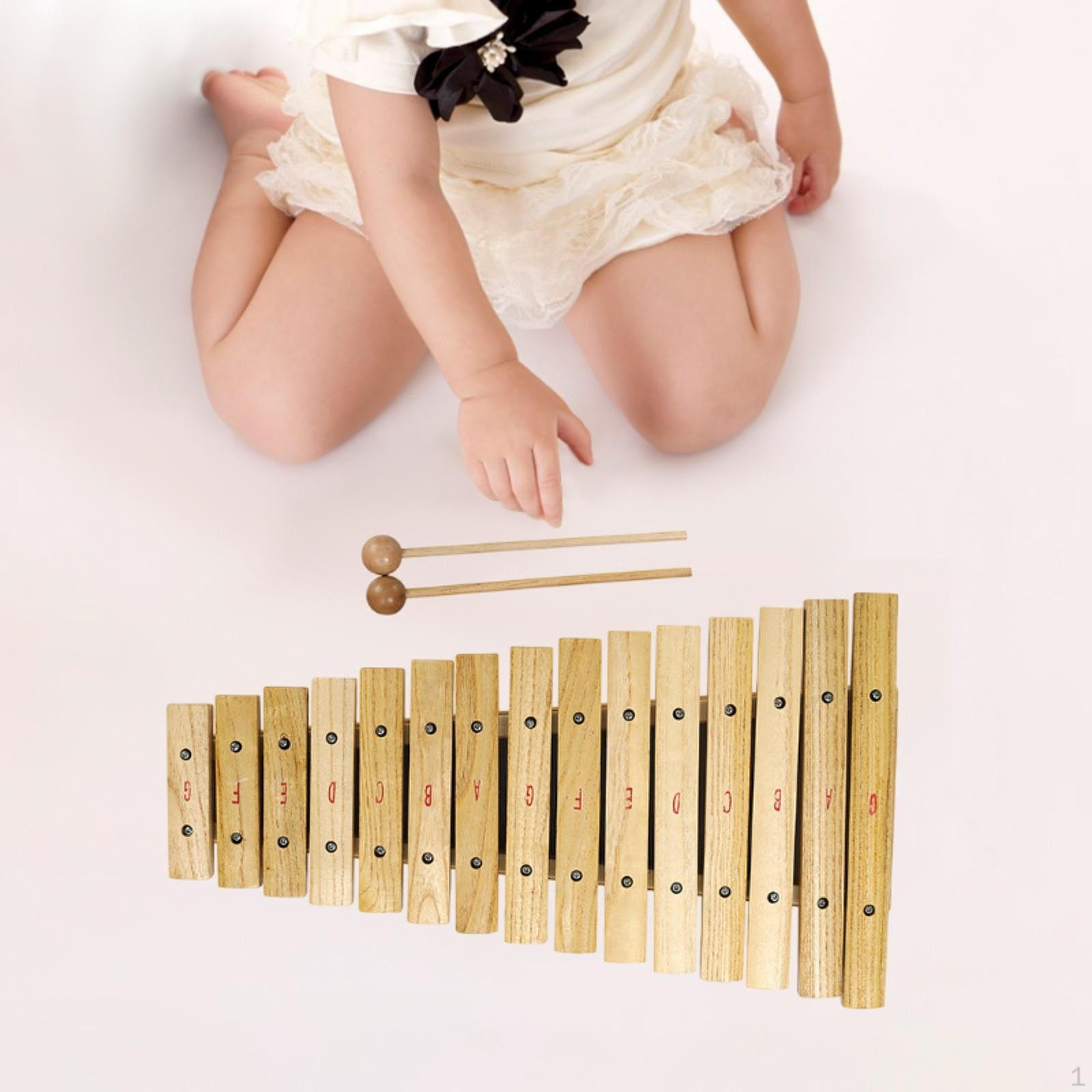 Детский портативный ксилофон с палочками для развития навыков 15