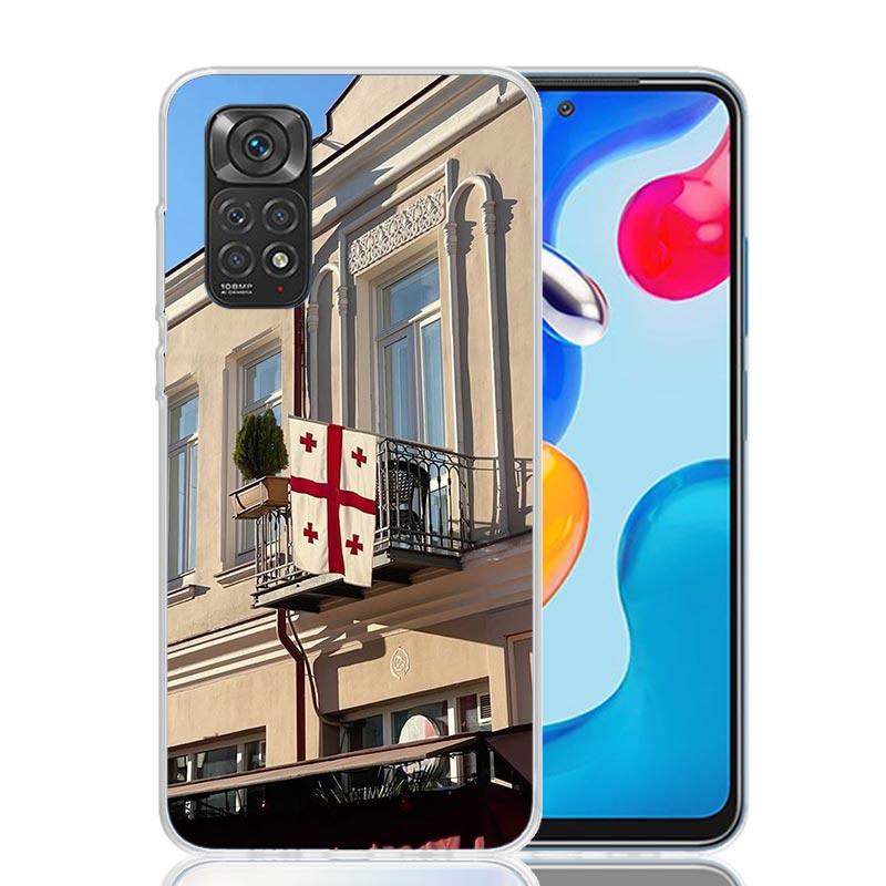 Georgia Flag Phone Case For Xiaomi Redmi Note 15 14 13 12S 12 Pro Plus 11S 11E 11 11T 10S 10 Art Soft Pattern Cover Redmi Note 1
