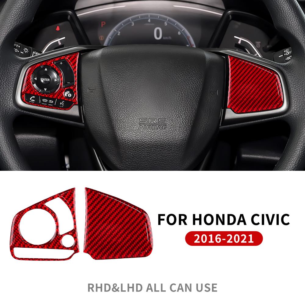 Echter Weicher Kohlefaseraufkleber Für Honda Civic 10. 2016 2017 2018 2019 2020 2025 Lenkradblende Innenausstattung Zubehör