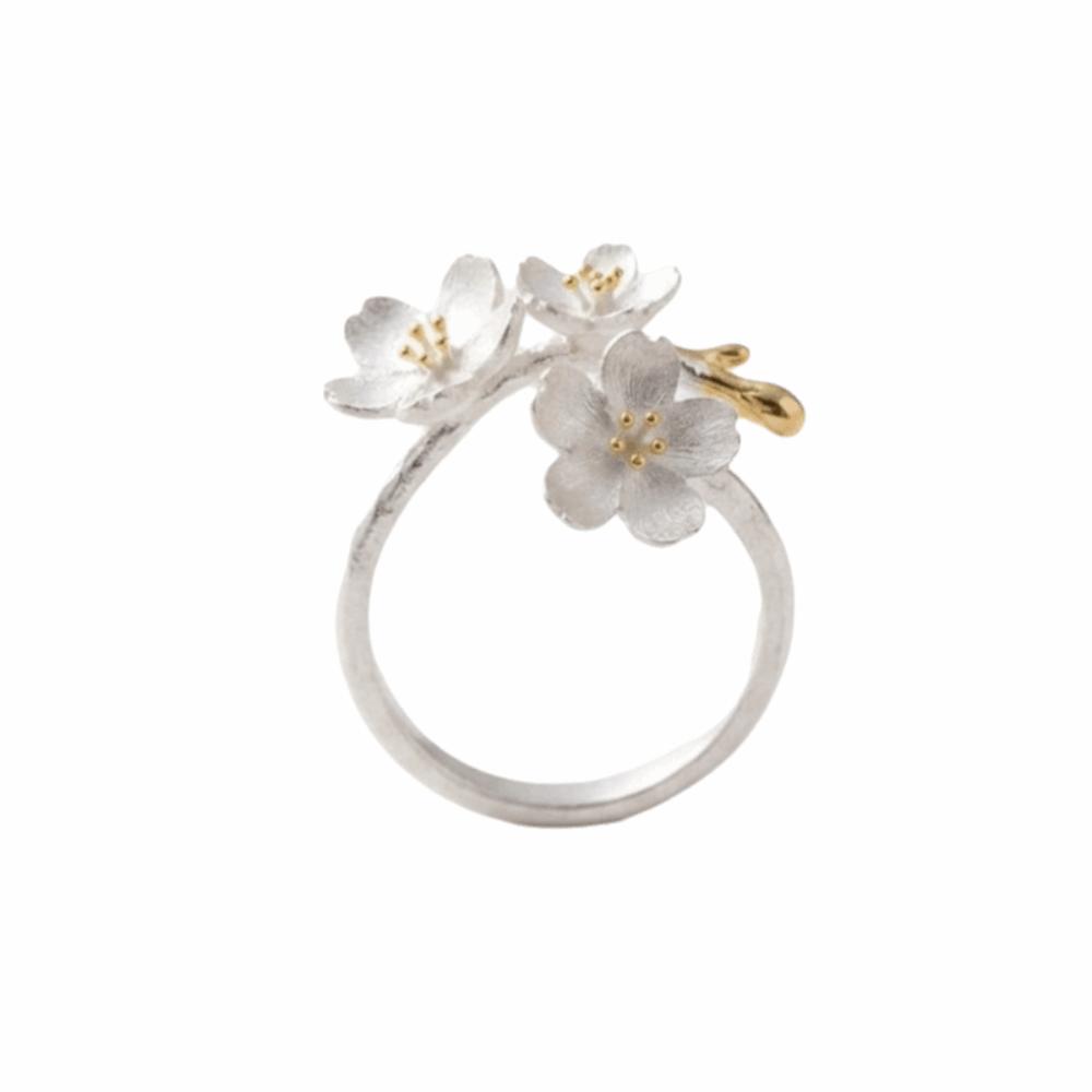 Delicate Design Adjustable Rings Elegant Women Jewelry Ornaments Flower Opening Rings Gift