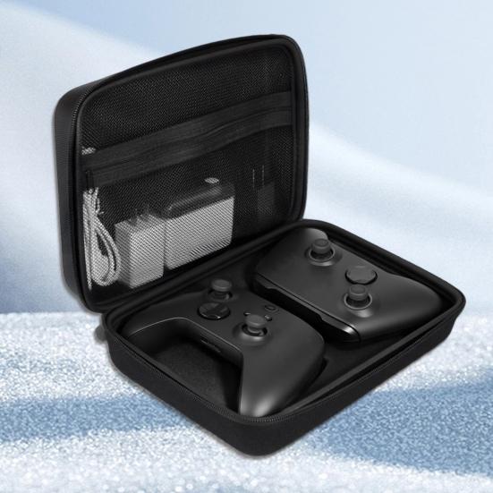 Storage Box for Xbox Controllers Dual Controller Storage with Zippered Mesh Pocket Portable Case Gaming Accessories