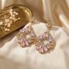 European Luxury Retro Rhinestone Tassel Earrings - Silver Needle French Court Style