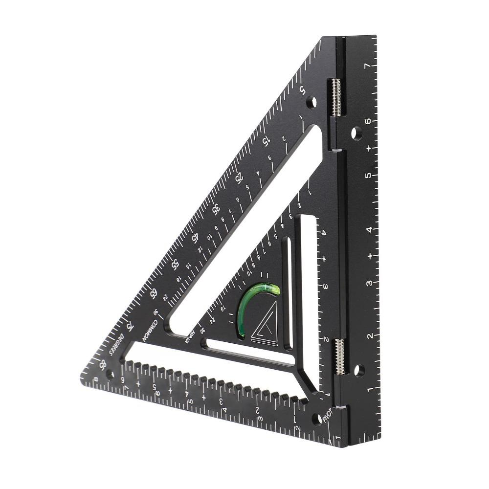 3pcs Black Carpenter Square Aluminium Alloy Framing Square Precise Triangle Ruler Flatwork