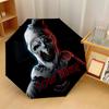 Custom Text Automatic 8 Bone Umbrella, Portable Sun Rain Protection UmbrellaTerrifier Art the Clown