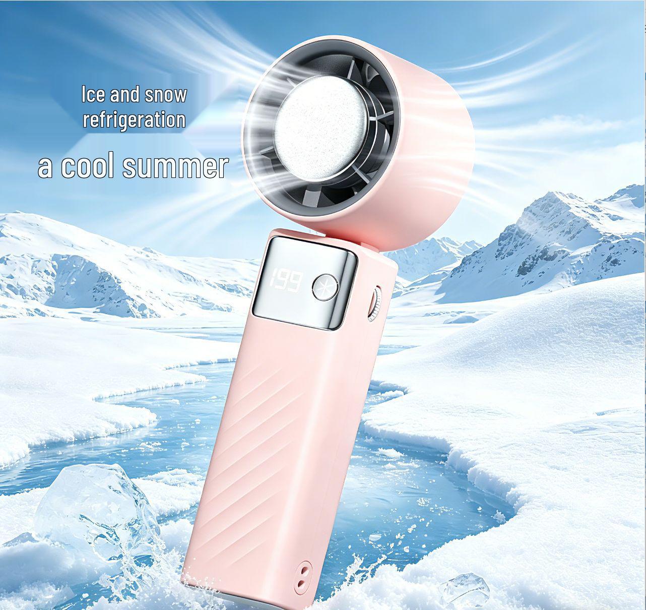 2026 Ultra-High Speed Bladeless Mini Fan: Powerful, Portable, Rechargeable Turbine Design Foldable Ice Pack