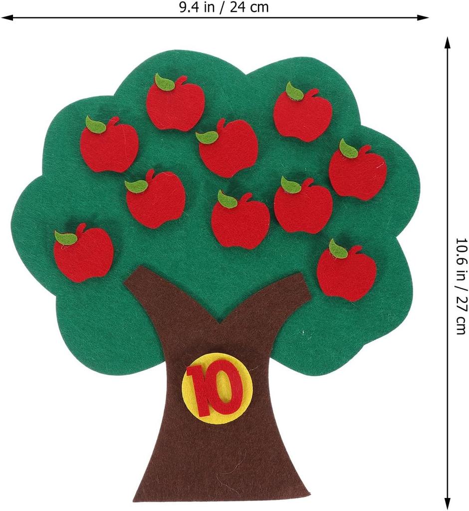 Numbers Felt Tree Board Addition Subtraction Math Games Numbers Counting Toy Apple Tree Number Match Game for Preschool Learning