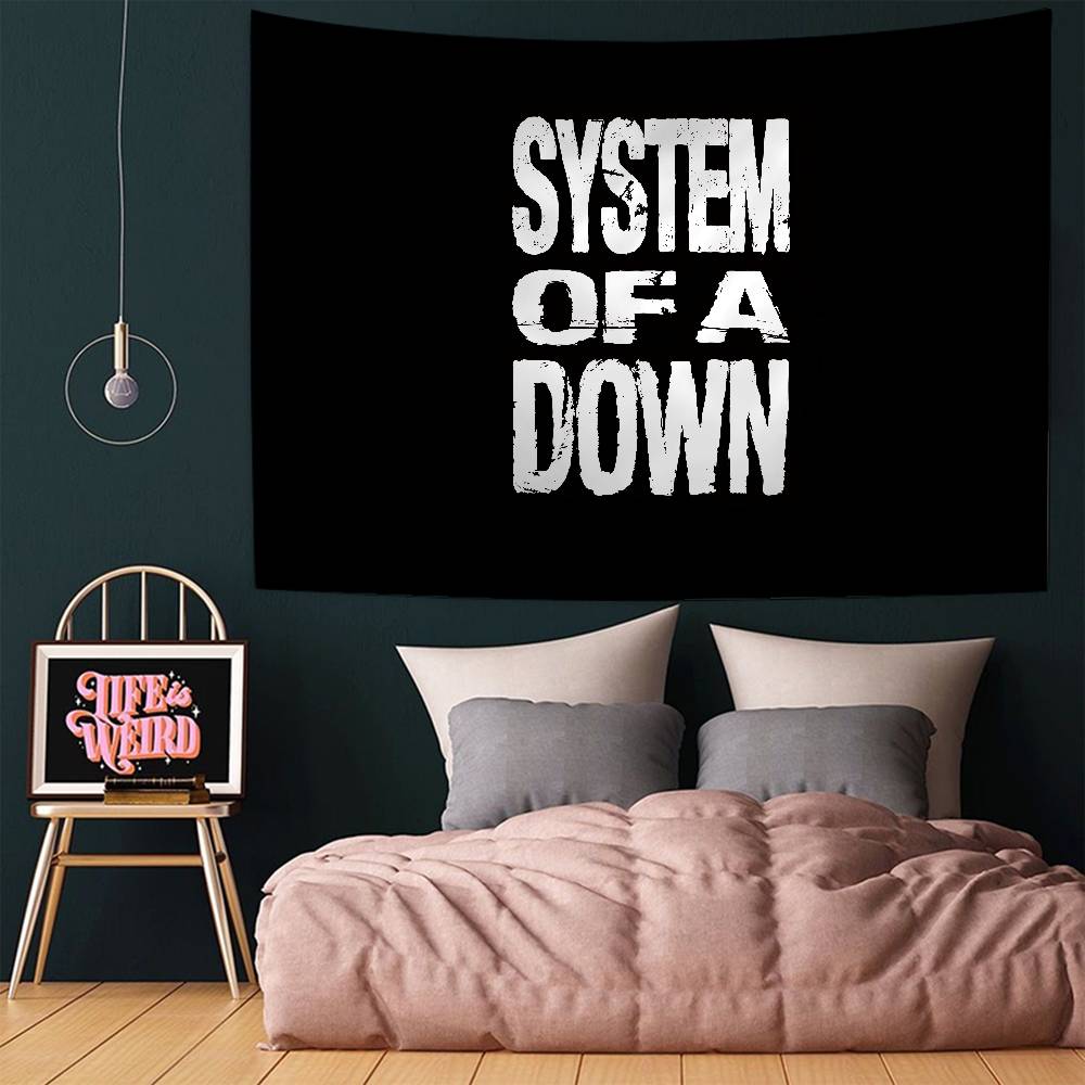 System Of A Down Band Colorful Tapestry Wall Hanging Hippie Flower Wall Carpets Dorm Decor Wall Art Decor