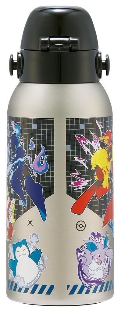 Skater Stainless Steel Water Bottle for Direct Lightweight and Cooling Water Sports Water Kids, Drinking, 600ml, Child-Friendly, Pokemon, 25, Boys,