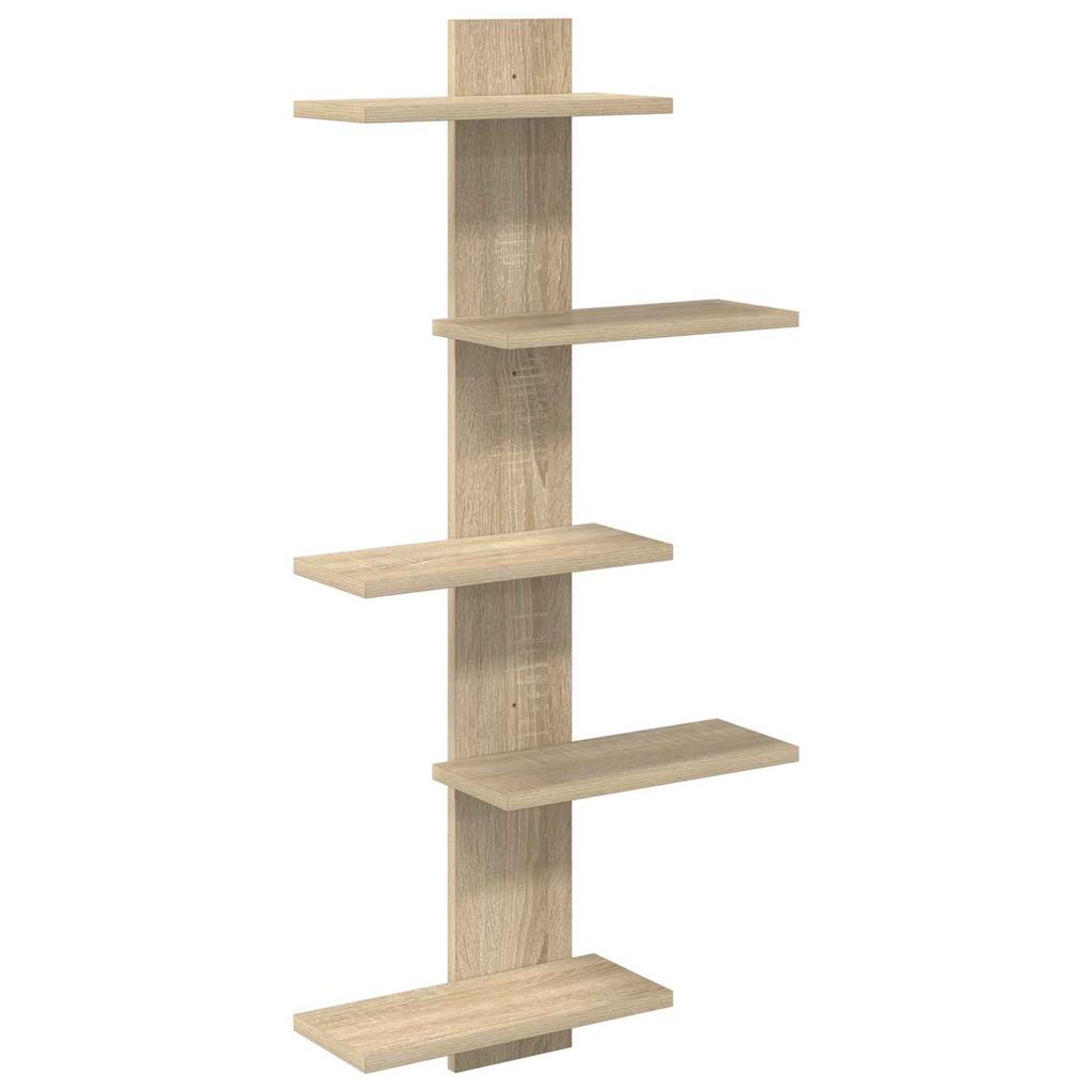Wall Shelf Sonoma Oak 48.5 X 15 X 101 Cm Engineered Wood