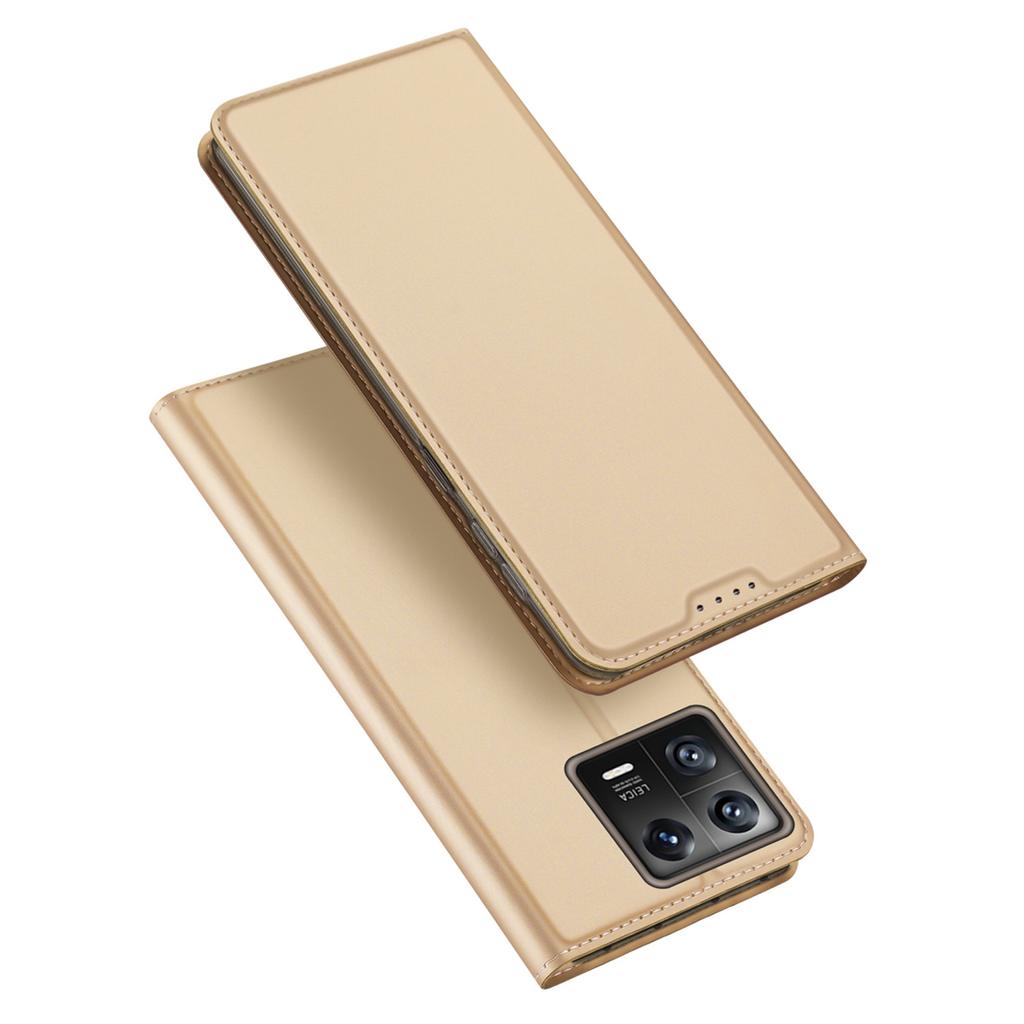 Dux Ducis Skin Pro Wallet Flip Case for Xiaomi 13 - Gold, Card Holder & Stand