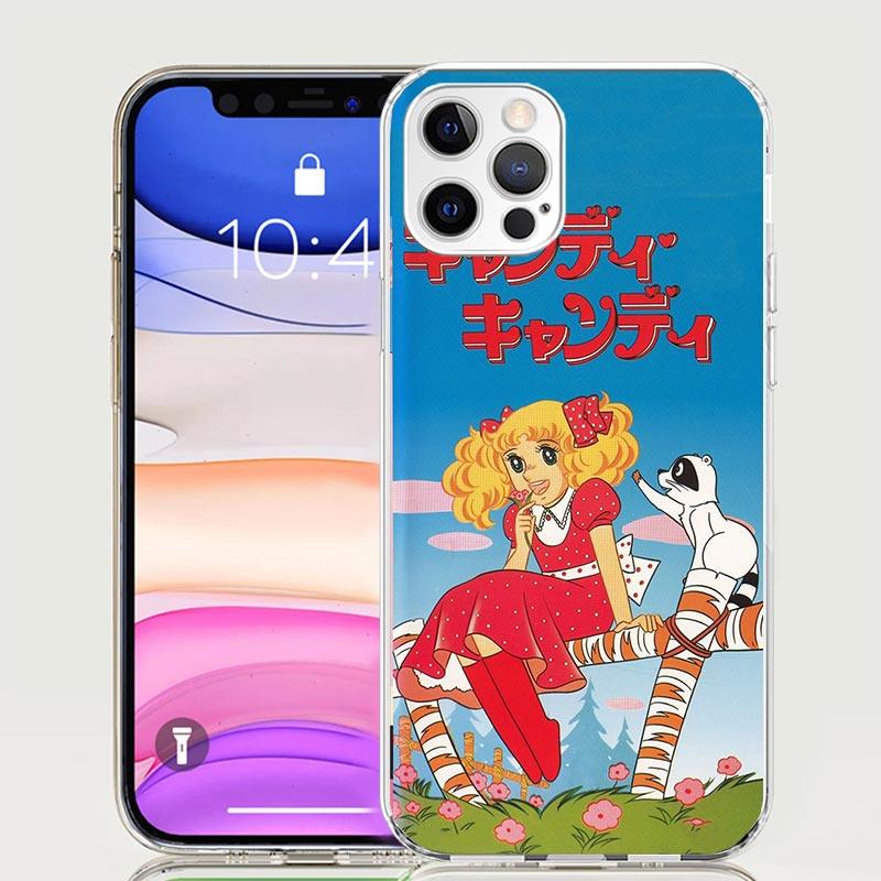 

Candy 90s Anime Phone Case for Apple iPhone 17 Air 16 15 Plus 14 + 13 Mini 12 11 Pro Max 7 8 SE 16Max Soft Shell Cover Coque 17 iPhone 15 Pro Max
