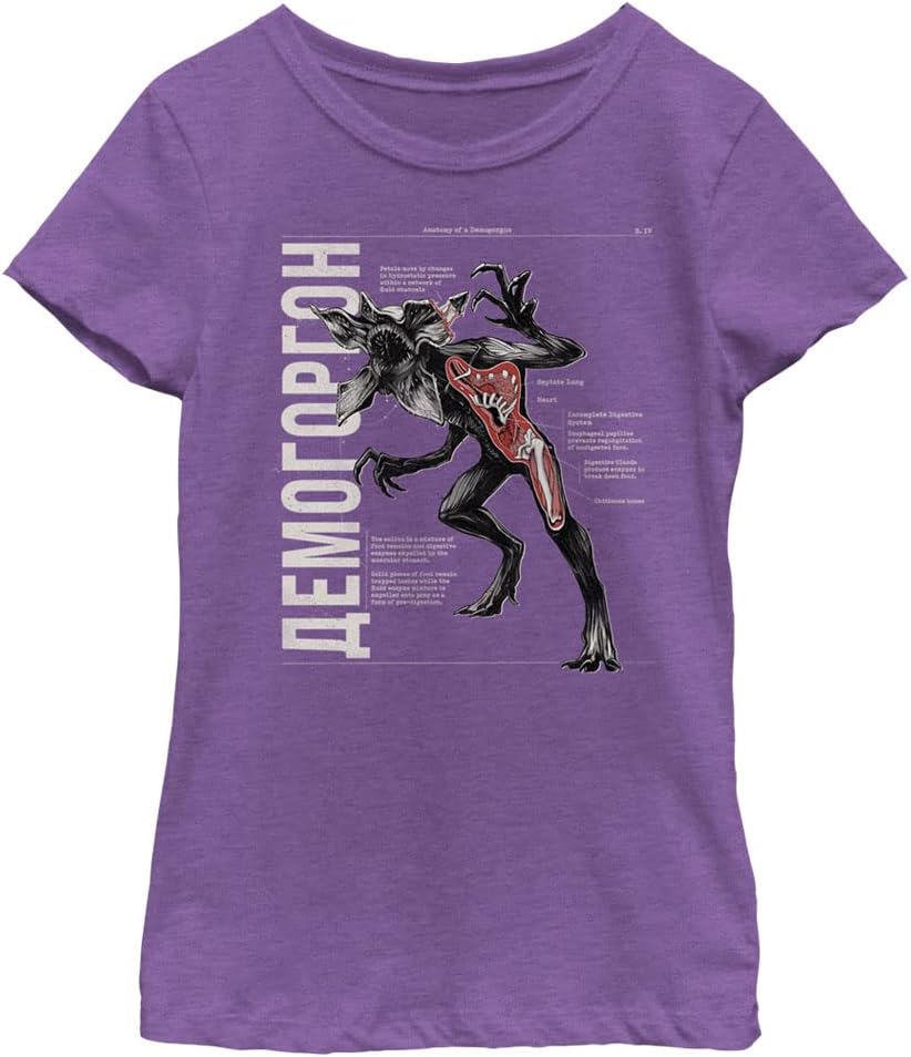 Netflix Girls  Stranger Things Anatomy B Girls Short Sleeve Tee Shirt 2XL