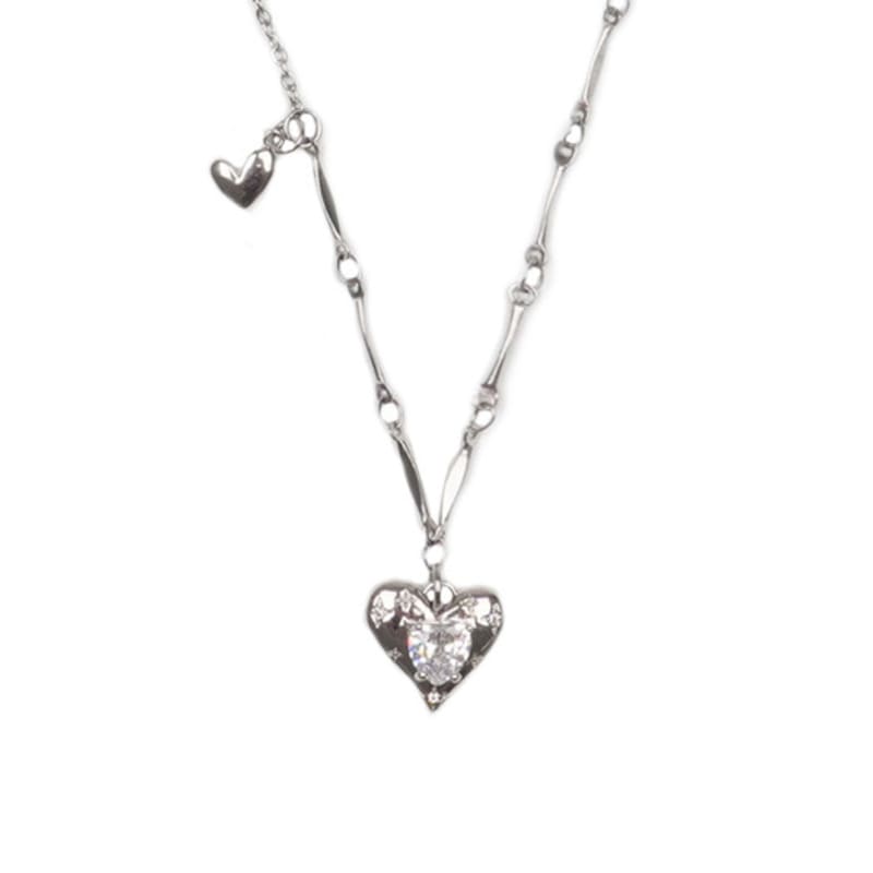 HIGHSCHOOLDISCO Heart Cubic Mix Chain Necklace