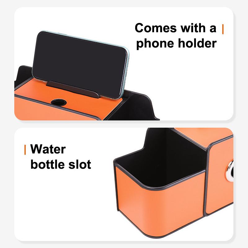Car Backseat Organizer Multifunction Leather Interior Storage Bag Hanging Seat Back Tissue Water Cup Holder Auto Accessories