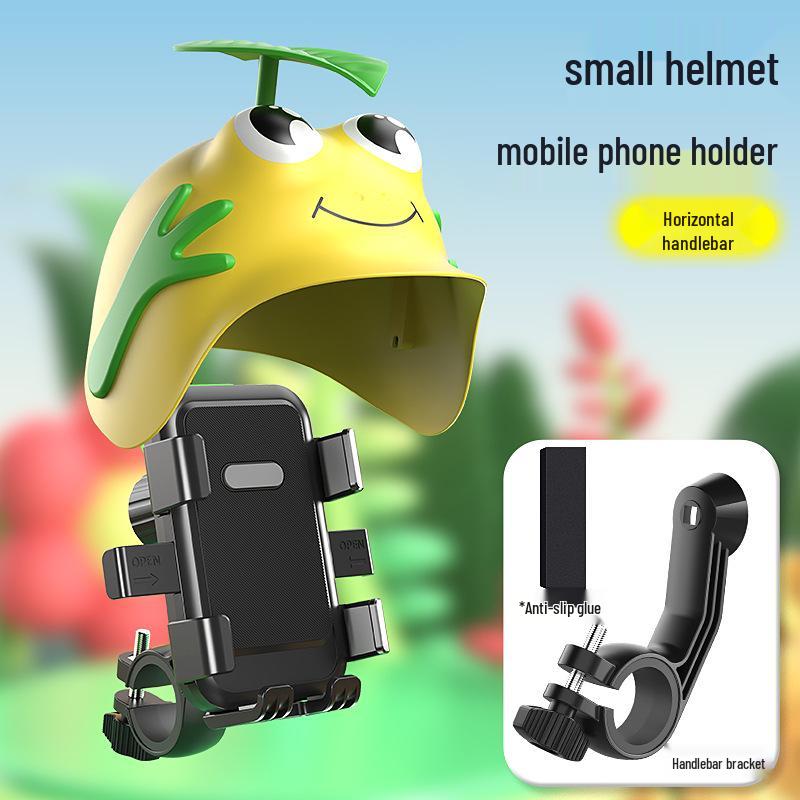 Compact Helmet Phone Holder & Sun/Rain Shield for Scooter/Motorcycle/Bicycle Riders.