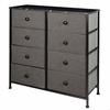 Multi-purpose Chest of Drawers - AKTIVE - 8 Fabric Drawers - 80x30x81 Cm - Steel Structure - Wooden Top - Grey/Black