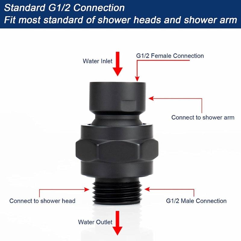 Simple Install Shower Head Joint DIY Friendly Shower Head Extension for Bathroom