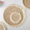 Japanese Woven Bamboo Coaster Set With Insulation For Home Use