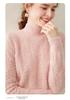 Women's Lazy Style Wheat Ear Cashmere Sweater - Autumn/Winter Solid Color Half-High Neck Knitwear