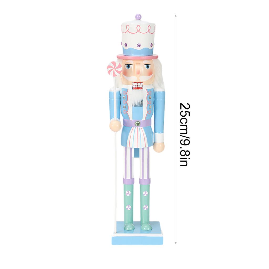 Candy Color Nutcracker Soldier Doll Wooden Festive Ornament Hand Painted Sweet Soldier Doll Christmas Figures for Gifts