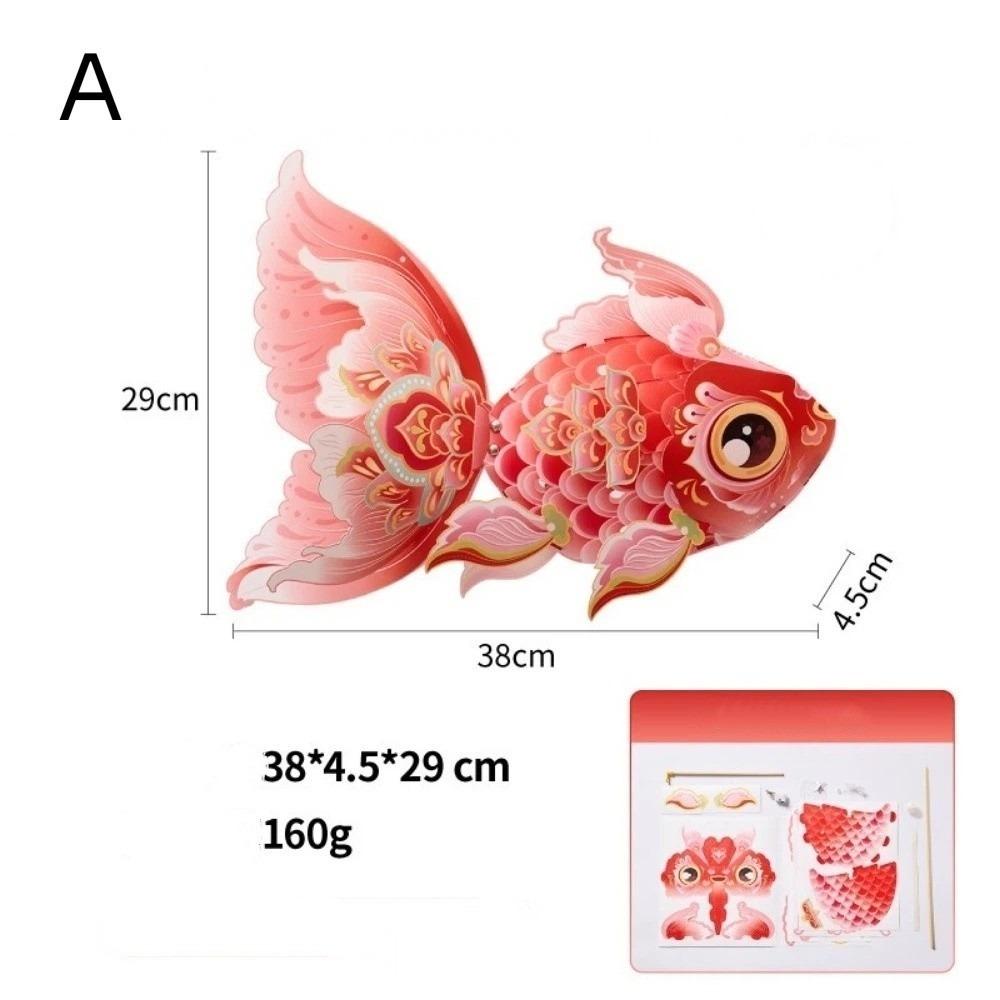 Creative DIY Material Package Koi Lantern Waterproof Plastic Luminous Hand-held Lantern Goldfish Lantern Children s Crafts 4inch