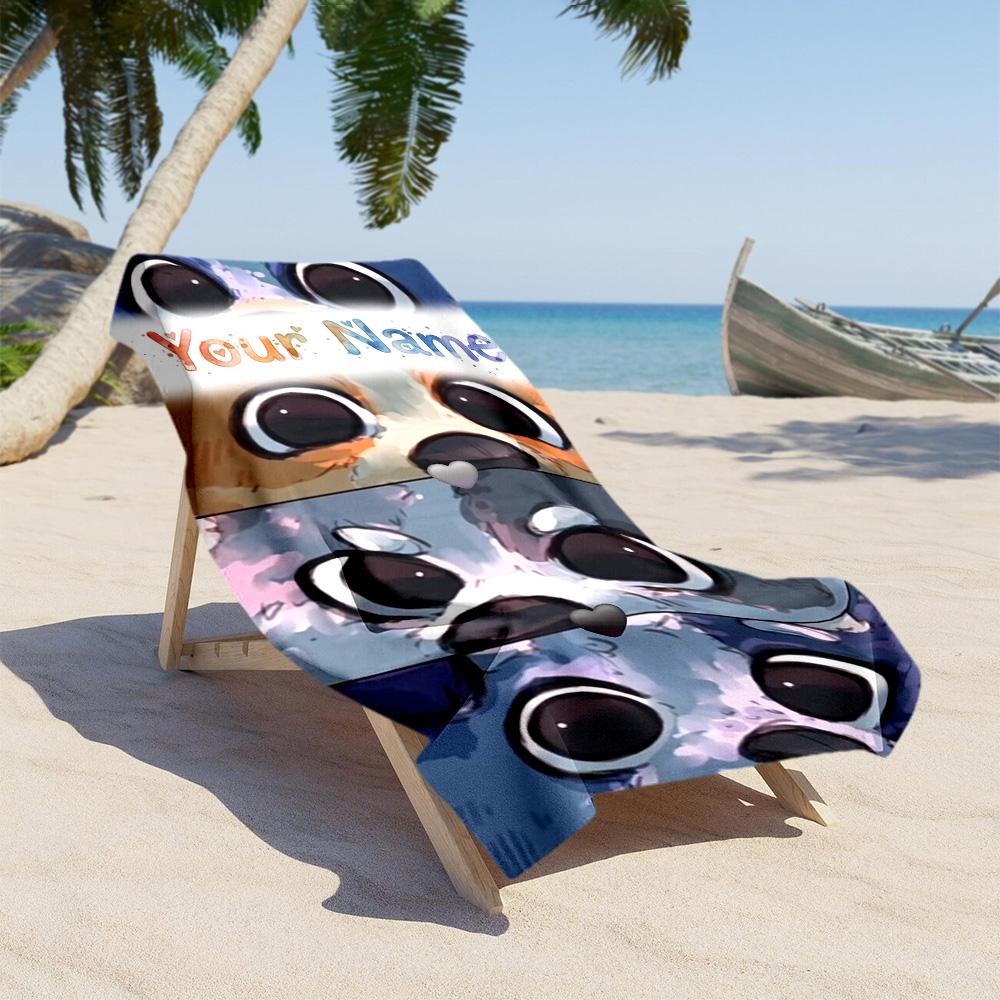 Bluey Personalized Text Beach Towel Quick-Dry Soft Microfiber Suitable for Sports Travel Swimming Yoga Bathroom Beach And Pool