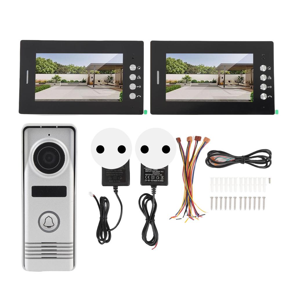 7 Inch 2 Units Video Door Entry System Dual Way 800x600 Pixels Video Intercom System for Home Villa House Apartment EU