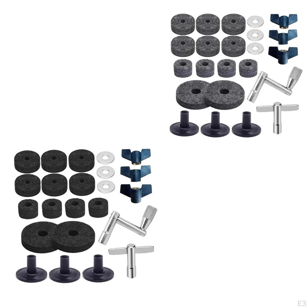 23 Piece Cymbal Parts Set with Wing Nuts and Drum Key, Stand Sleeve for Drums