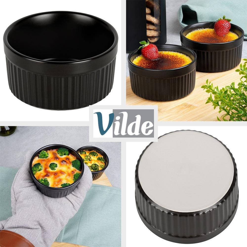Black Porcelain Baking Bowls 260 Ml 10 Pcs.